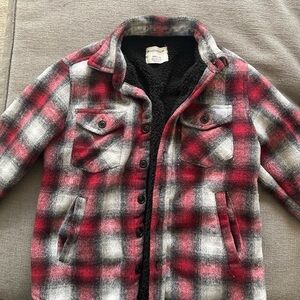 Distortion Coat Kids Youth Kids Small/8 Flannel Sherpa Chore Outdoor Red